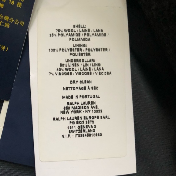 Polo Ralph Lauren Herringbone Black Overcoat - NWT Size 42S. - Picture 3 of 12